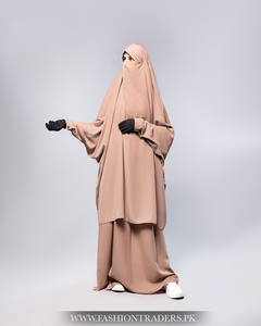Conjunto de Dos Piezas de Jilbab Sólido al por Mayor para Mujer, Ropa Islámica Modesta, 100% Poliéster, Suministro Directo de Fábrica para Pedidos al por Mayor - Product Image 3