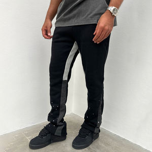 Custom Logo <b>Men's</b> Vintage Fleece Flare Jogger Sweatpants 3D for Drawstring Closure <b>Winter</b> Outdoor High Street Hip Hop Flare Pant - Product Image 2