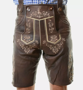 Pantalones cortos de color sólido informales para hombre Lederhosen Oktoberfest bávaro ajustado personalizado de calidad superior - Product Image 1