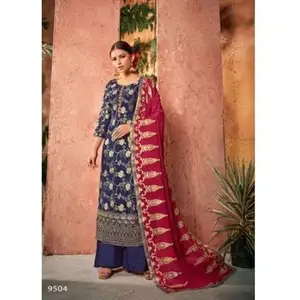 Lindo Procurando Nova Variedade Pure Dola Jacquard Salwar Kameez Com Dupatta Com Bordados & Trabalho De Mão Em todo o mundo Exportador