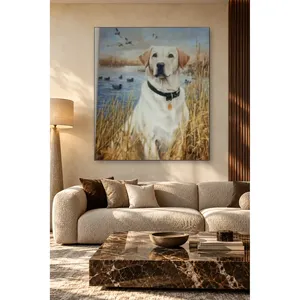ภาพพิมพ์บนผ้าใบ ฟิดา ไวท์ ลาบราดอร์ ที่บ่อเป็ด - Product Image 1