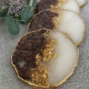 Posavasos de resina hechos a mano de lujo para comer al aire libre, café, té, vajilla de perlas para restaurantes - Product Image 1