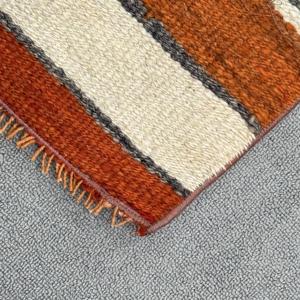 2x10.9 ft Rug, Vintage Turkish Rug, <b>Brown</b> Kilim <b>Wool</b> Rug - Product Image 4