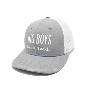 Chapeaux de camionneur en maille gris/blanc personnalisés de haute qualité Casquette de sport à profil moyen 100% coton à la mode pour une utilisation en extérieur Propre - Product Image 2