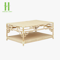 Nouvelle Arrivée : Table Basse en Rotin et Bois Faite à la Main, Écologique, Durable, Artisanale, Décorative, Moderne et Unique – Un Must-Have