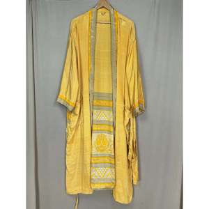 Vintage Chic Recycled Silk Sari Robe Women's Boho <b>Kimono</b> for <b>Beach</b> Resort Wear for Bridesmaid Lounge Cover-up Dressing Gown - Product Image 6