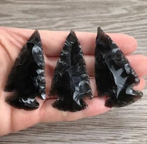 Vente en gros de pierres naturelles de meilleure qualité en obsidienne noire pierre semi-précieuse de haute qualité artisanat croissant de flèche conception Feng Shui - Product Image 3