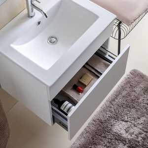 Mobile Bagno Sospeso in Legno Bianco da 60cm Shanghai, Elegante Set per Bagno - Product Image 4