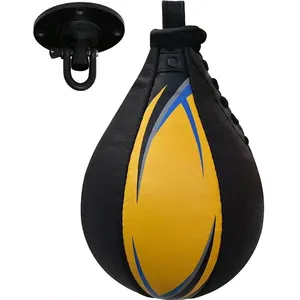 Nuovo Logo personalizzato a forma di pera Double End PU Leather hanging Speed Ball Exercise Equipment's Boxing speed ball