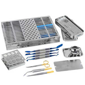 Juego de caja de instrumentos manuales PRF, kit de cirugía de implante dental de acero inoxidable, certificado ISO, reutilizable, OEM, Etiqueta Privada - Product Image 1