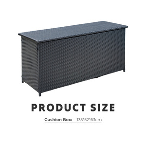 Large Wicker Box Rattan Outdoor <strong>Storage</strong> Box Patio <strong>Cushion</strong> <strong>Storage</strong>, Waterproof <strong>Storage</strong> Box for Patio Furniture, Garden Tools - Product Image 2