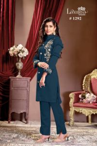 Dernier créateur Fab Zone Soft Georgette Embroidery Sequence Work Kurti Set Indian & Pakistanais Clothing - Product Image 4