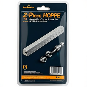 Conjunto de 2 Pasadores Cuadrados de Hierro Galvanizado HOPPE de 8 x 100 mm, Diseñados para un Fácil Montaje y Durabilidad - Product Image 3