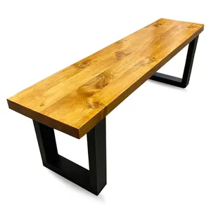 Hot Sale 100% New Arrival Clássico Modern Industrial Banco De Madeira De Ferro para Uso Interior Ao Ar Livre Incluindo Entrada Parque Ginásio Supermercado - Product Image 3