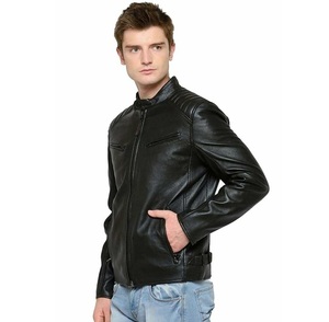 Real Leather <b>Sheepskin</b> Zipper <b>Men</b> <b>Jacket</b> with Quilted Design and Zipper Pockets Breathable <b>jacket</b> for <b>men</b> - Product Image 2