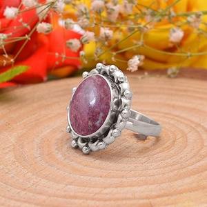 Anillo DE BODA indio para niñas, anillo de piedras preciosas, Plata de Ley 925, lujosa piedra preciosa de thulita, anillo hecho a mano, joyería de sello 925 - Product Image 2