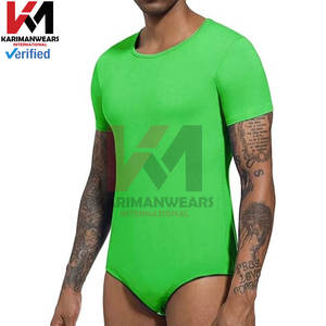 Wholesale OEM <b>Mens</b> Short Sleeve Bodysuit Cotton Spandex One-Piece Romper Pajama Supplier <b>Onesies</b> Wholesalers - Product Image 5