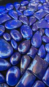 High Quality Customizable Size Loose Lapis Lazuli <b>Blue</b> Cabochon Gems Natural Semi-Precious <b>Materials</b> for Jewelry Making - Product Image 4