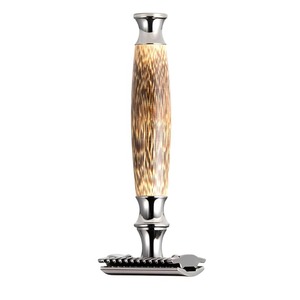 Rasoir de sécurité avec manche en bois, outil de rasage à double tranchant en acier inoxydable, rasoir professionnel pour un rasage en douceur HERMANN - Product Image 2