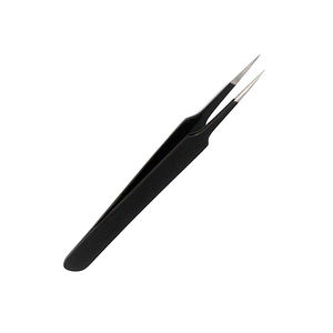 Pinzas para Pestañas de Acero Inoxidable Antiestáticas, Duraderas, con Punta Suave, Recubrimiento Negro, para Salón de Belleza - Product Image 2