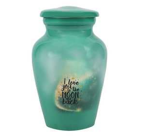 Je t'aime jusqu'à la lune et retour Mini urne Charmes d'amour Option Urnes funéraires en aluminium pour les cendres humaines - Product Image 5