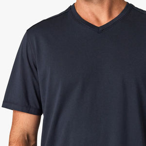 T-Shirt con Scollo a V per <span class=keywords><strong>Uomo</strong></span> 100% Cotone Pima Maglietta Top Jersey Organico Maglietta da <span class=keywords><strong>Uomo</strong></span> Manica Corta Abbigliamento Maschile all'Ingrosso - Product Image 6