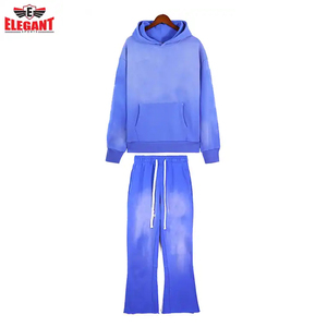 ชุดออกกำลังกายแบบสวมหัวล้างกรดของผู้ชายชุดวิ่งจ๊อกกิ้งสไตล์สปอร์ตชุดวอร์มหรูหราสีตัดกันขนาดพิเศษ - Product Image 2