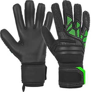 Goalkeeper Gloves with High-Grip Black Latex Palm, 3D Rubber Injected Backhand Protection, <b>and</b> Double-Wrap Elastic <b>Wrist</b> <b>Support</b> - Product Image 4