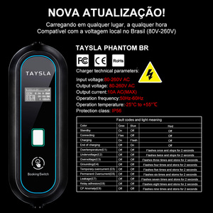 เครื่องชาร์จ taysla EV 3.5KW 16A แบบที่ชาร์จในรถแบบพกพา2สายชาร์จสำหรับยานพาหนะ Phantom shipping จากบราซิล - Product Image 4