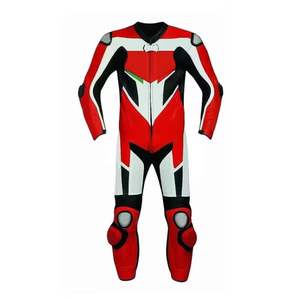 Traje de carreras de motos de cuero de una pieza transpirable personalizado para hombres-anticaída y resistente al desgaste todas las estaciones - Product Image 1