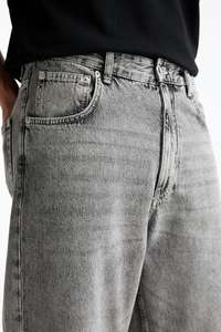 Tela de Lona para Chaqueta de Cuero, para Impresión, Corte Holgado y Relajado, Pierna Recta y Ancha, Cintura Alta, 100% Algodón, Clásica, Cinco Bolsillos - Product Image 3