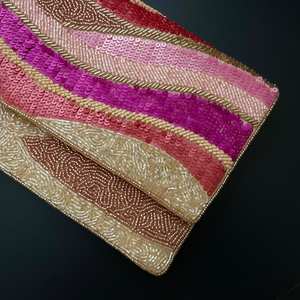 Bolso de mano informal hecho a mano con cuentas de vidrio multicolor, artesanía india, forma personalizada, con asa, MS Handicraft - Product Image 5