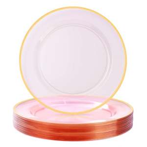 Set D'Assiettes Mélamine Assiettes a Snacks Plaques Nominatives De Mariage Blanches Carrees En Céramique Grises Sous Les Dorees - Product Image 1