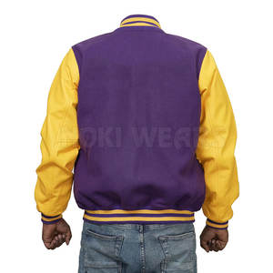 Chaqueta Universitaria de Cuero con Mangas Largas, Servicio OEM, Chaqueta Universitaria para Hombre, Estilo Holgado, Tendencia Actual - Product Image 3