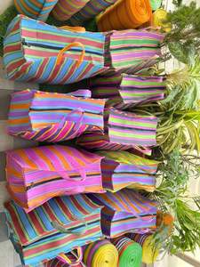 Sacs de plage en nylon recyclé tissé rayé fait à la main indien traditionnel unique sacs fabricant et fournisseur exportations - Product Image 3