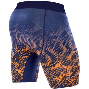 Pantalones cortos deportivos para hombre de tamaño personalizado de fábrica al por mayor, técnica sublimada de compresión elástica de secado rápido, barata - Product Image 3