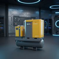 Compresseur d'air à vis 7,5 kW-30 kW, compresseur d'air à vis portable 4-en-1, compresseur d'air à vis tout-en-un PM VSD