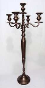 Candelabro de Metal de 5 Brazos con Diseño de Pilar, Estilo Único Vintage de Primera Calidad, Chapado en Níquel Repujado - Product Image 6