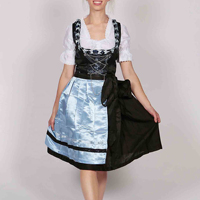 Nouvelle tenue bavaroise Dirndl Fest Oktoberfest allemande-américaine, robe midi en tissu naturel écologique, impression numérique, streetwear