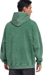 เสื้อฮู้ดฟลีซปักลายสไตล์วินเทจสำหรับผู้ชาย Urban Street ผ้าฟอกสี ทนทาน ระบายอากาศได้ดี - Product Image 5