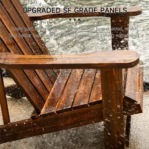 Cadeira dobrável de madeira para jardim ao ar livre, quintal, varanda, piscina, lareira, com encosto pré-montado, cadeira de madeira para pátio