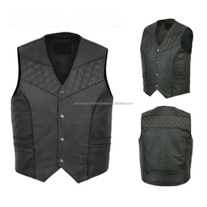 2021 nouveau chaud hommes mince en cuir gilet veste haute qualité tissu décontracté motard Hip Hop Style avec Logo personnalisé col montant hiver - Product Image 3