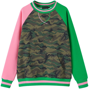 Sudadera de Felpa con Camuflaje Personalizado, Color Rosa Verde, con Cresta de Chenilla, Estilo Alpha Kapa Alpha, Sudadera de la Fraternidad Griega, Ropa de Sororidad al por Mayor - Product Image 1