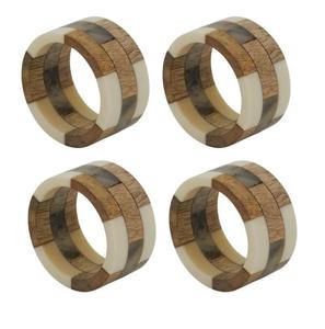 Nouveau Style rond de serviette en bois et résine porte-anneau de serviette pour la décoration de Table anneaux de serviette en résine fabricant forme inde exportation - Product Image 5