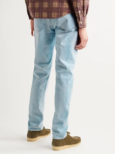 Pantalones Vaqueros de Mezclilla Transpirables para Hombre al por Mayor, Corte Regular, Hechos a Medida, Color Azul Hielo, Lavados - Product Image 2