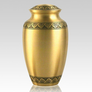 American Style Traditional Design Gold Brass Cremation <b>Urn</b> With Bands for Funeral Ashes Extra <b>Large</b> Adult Size Cremation Urnsd - Product Image 4