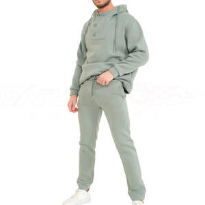 <b>Men's</b> Casual Sportswear <b>Set</b> Solid Long Sleeve Polyester Cotton Fleece Breathable Eco-Friendly Waterproof Winter - Product Image 1