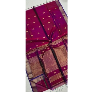 Sari traditionnel Maheshwari Lotus Buta tissé à la main en coton et soie, tenue de soirée ethnique, sari indien de créateur - Product Image 4