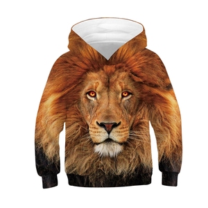Nouvelle mode garçon fille 3D Lion Tiger impression Hoodies enfants pull - Product Image 5