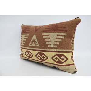 16x24 Inches Brown Southwestern Geometric Wool Pillow Woven Vintage Decorative <b>Cushion</b> Inspired Vintage Southwestern Design - Product Image 4